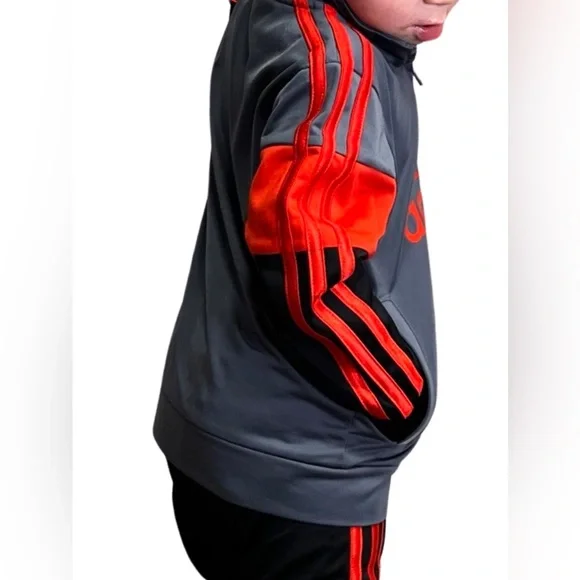 Adidas Youth Boys Jogger Set Red and Black size 2T - Picture 6 of 8